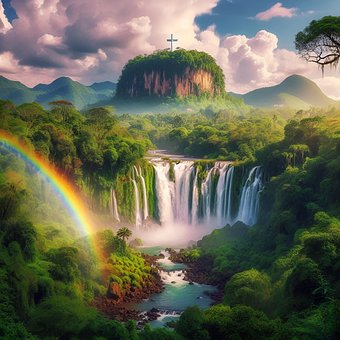 Tropical, Curcubeu, Cruce, Copaci