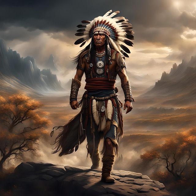 Free ai generated warrior native illustration