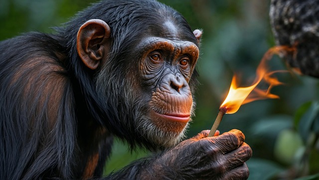 Free ai generated chimpanzee primate illustration