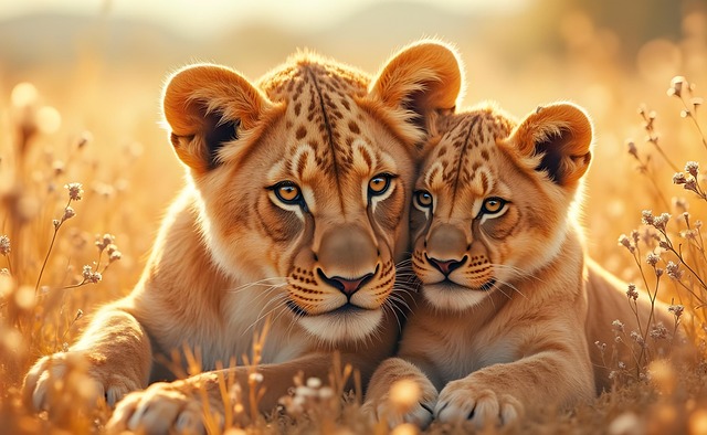 Download free HD stock image of Ai Generated Lions Free ai generated lions lion cub illustration