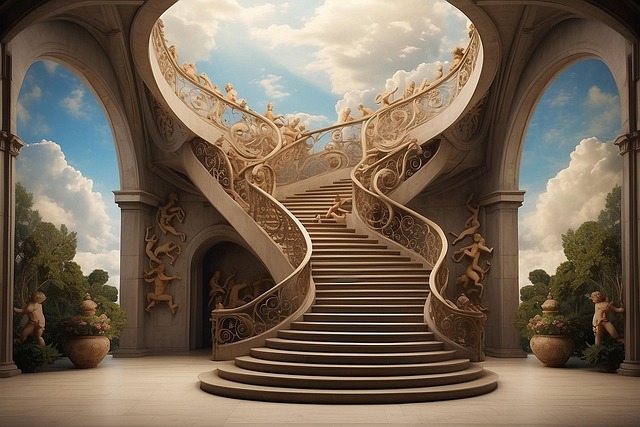 Free ai generated stairs spiral staircase illustration