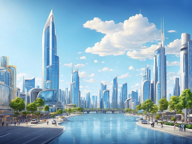 Free ai generated buildings skyscrapers illustration