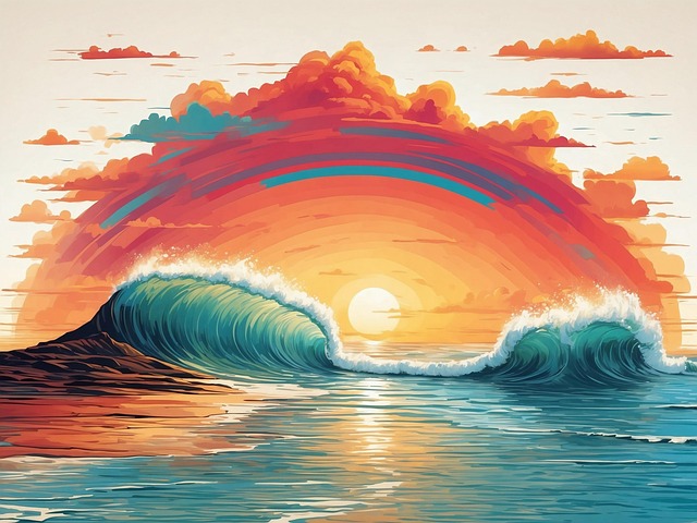 Download free HD stock image of Ai Generated Wave Free ai generated wave sea illustration