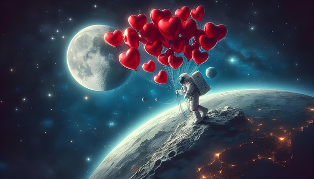 Free ai generated astronaut balloon illustration