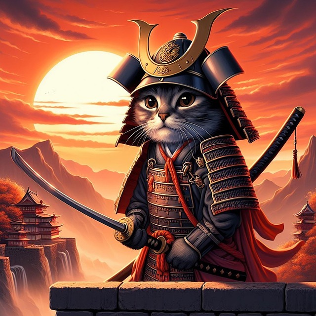 Free ai generated warrior cat illustration