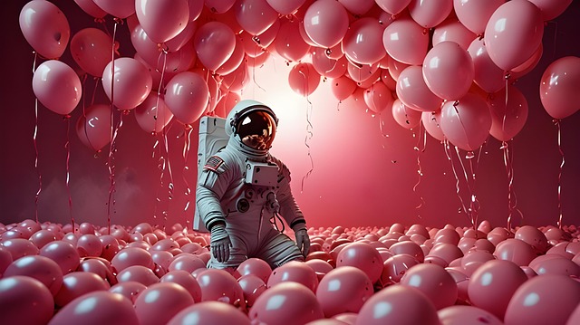 Surreal, Astronaut, Ballon, Person