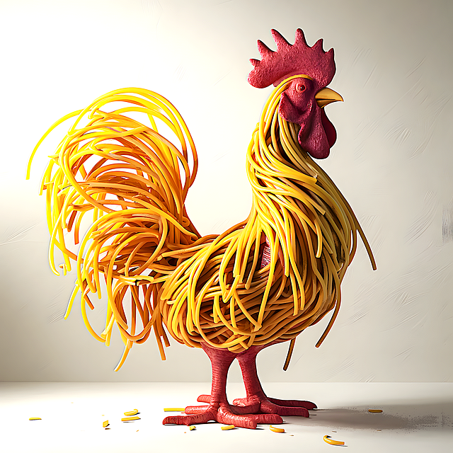 Free ai generated chicken spaghetti illustration