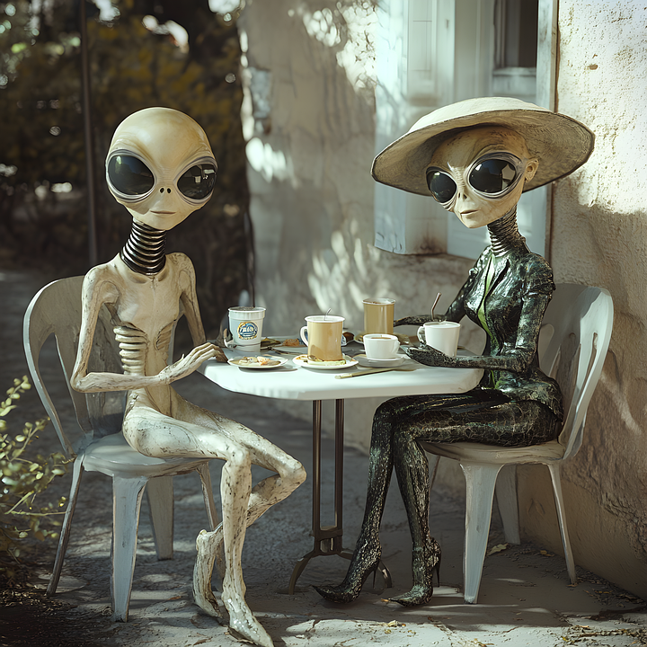 Download Ai Generated, Aliens, Cafe. Royalty-Free Stock Illustration ...