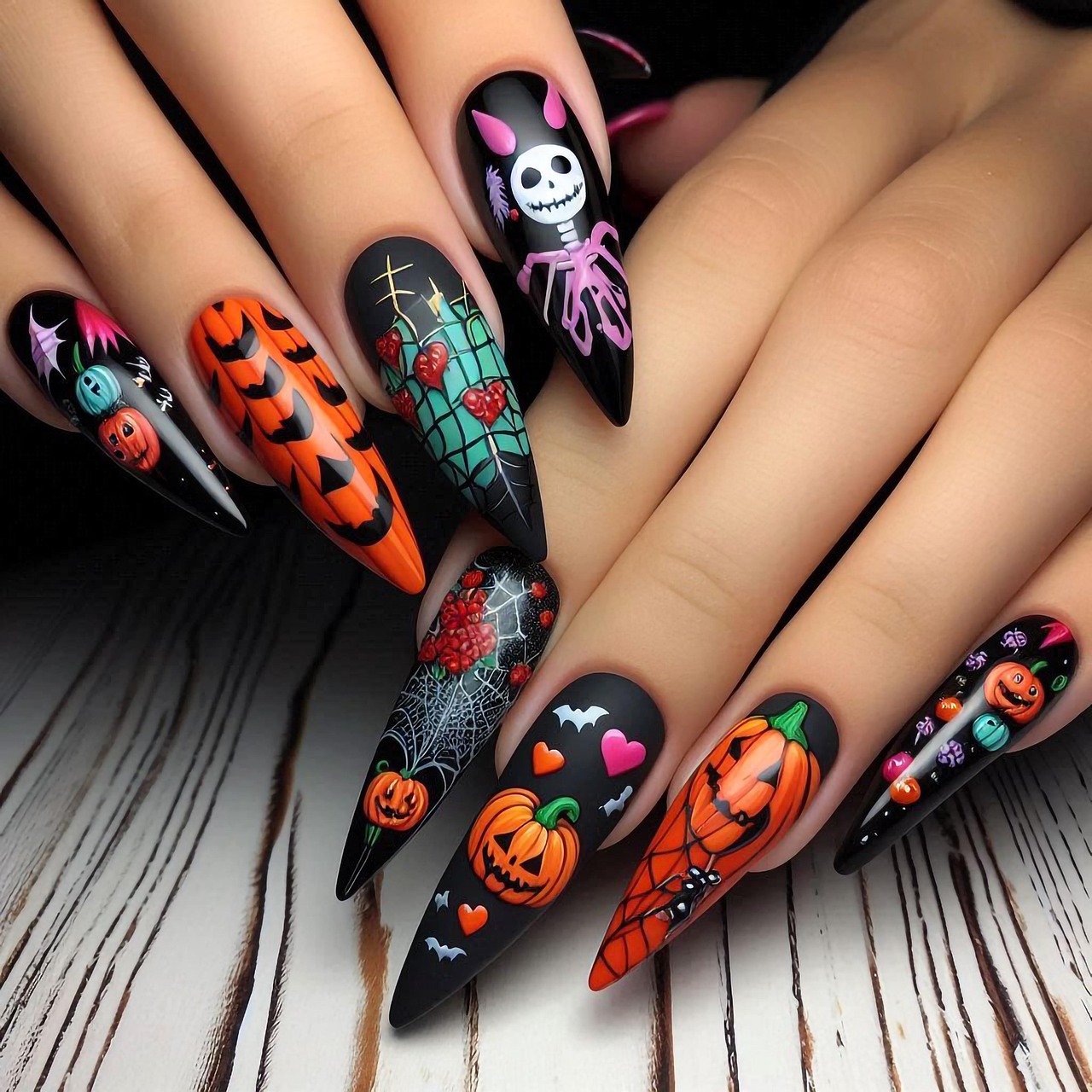 Stickers Nail Art Halloween - Dents Vampire, Sorcière, Diable, Pour Déco Ongles, Neuf