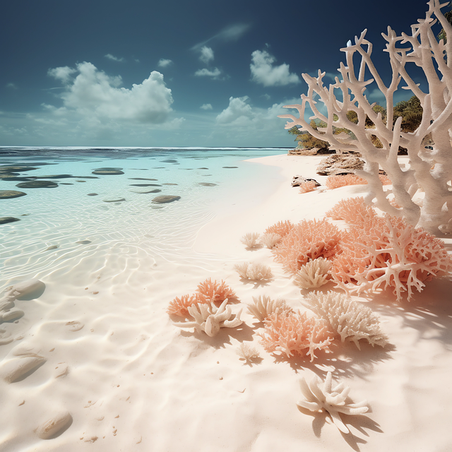 Playa, Coral, Oceano, Naturaleza