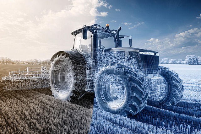 Free ai generated tractor blueprint illustration