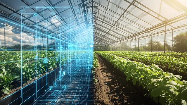 Free ai generated greenhouse holographic illustration