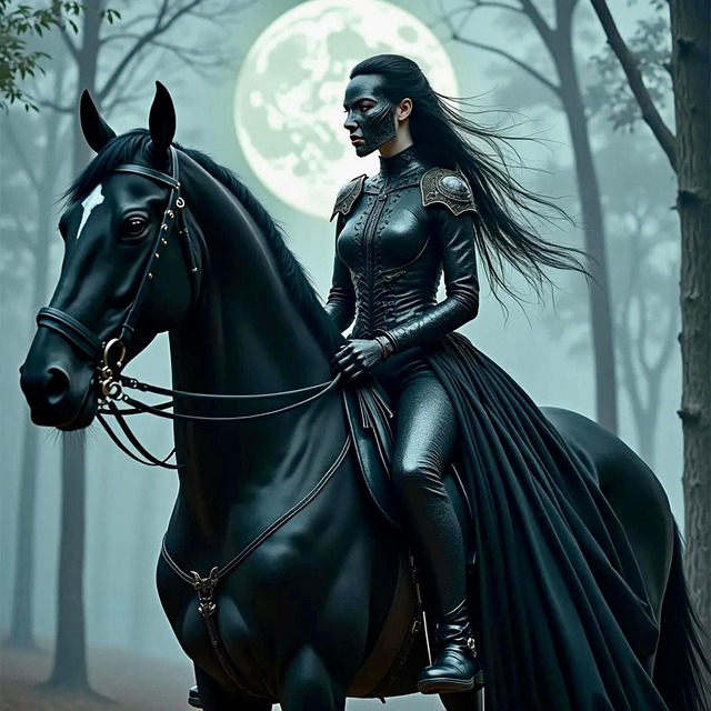 Doamnă, Cavaler, Cal, Luna, Natura