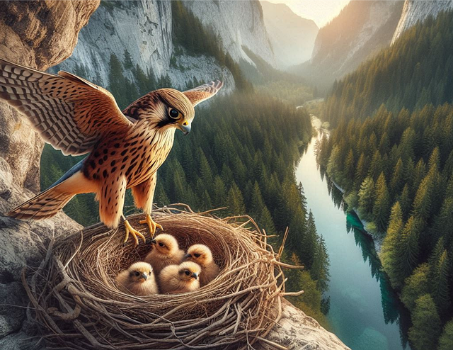 Free bird kestrel hawk illustration