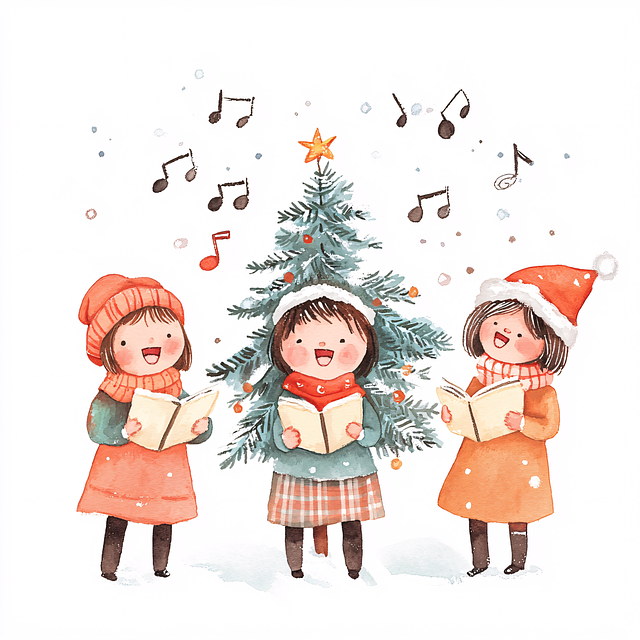 Free ai generated children singing illustration
