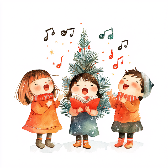 Free ai generated children singing illustration