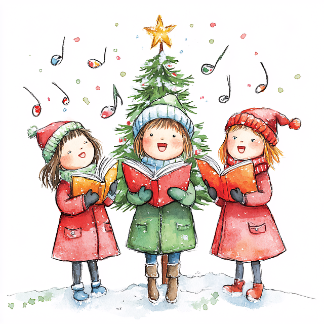 Free ai generated children singing illustration
