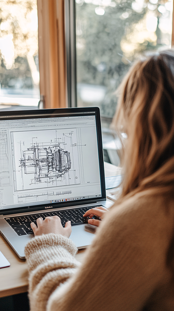 Free ai generated laptop blueprint illustration