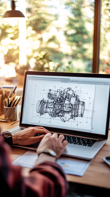 Free ai generated laptop blueprint illustration