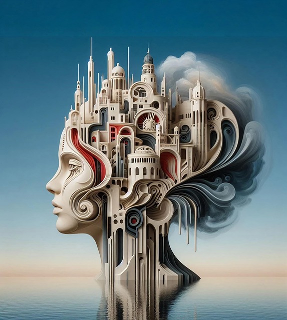 Free ai generated castle reflection illustration