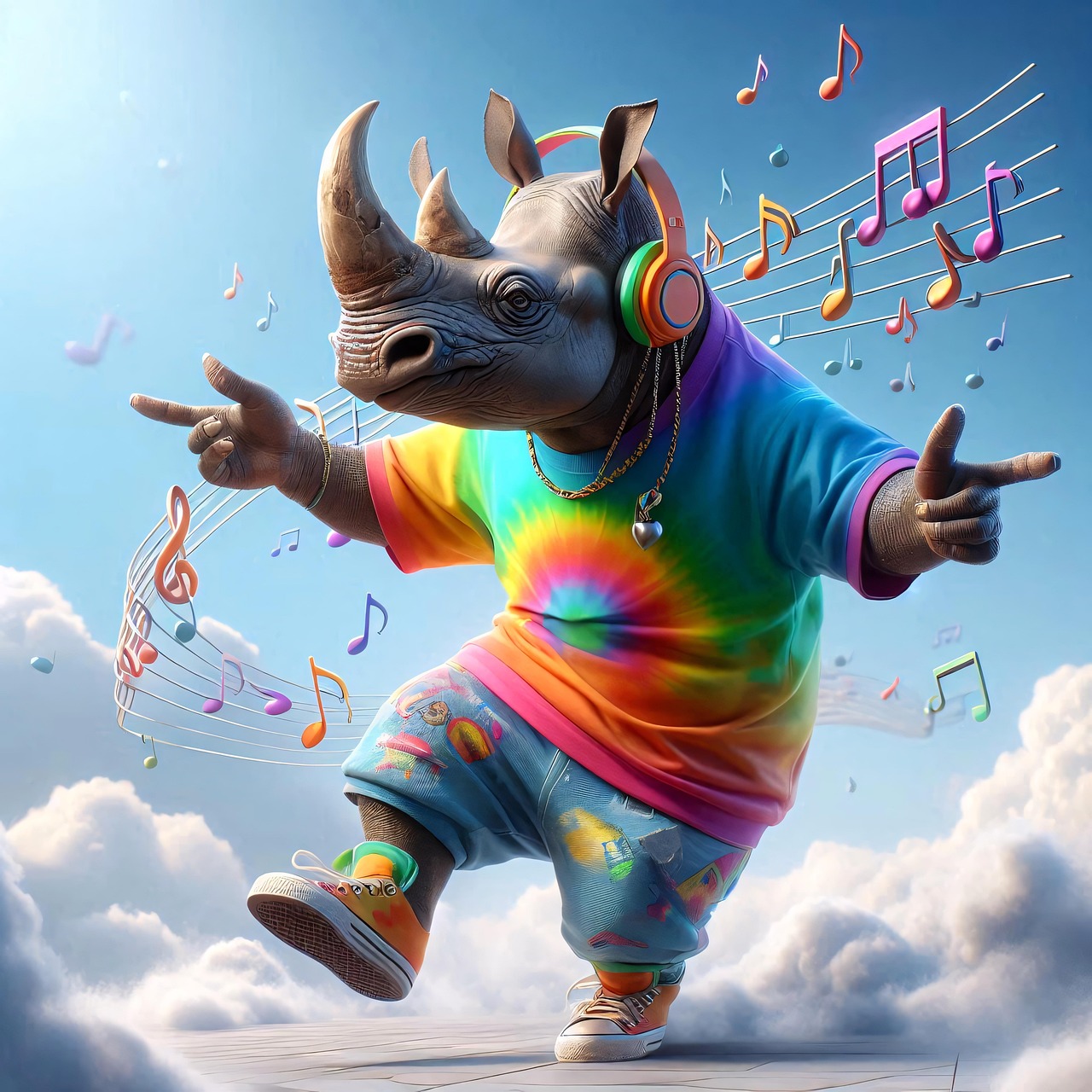 Download Rhino, Dancing, Song. RoyaltyFree Stock Illustration Image