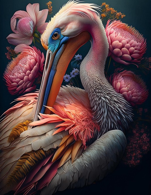 Free bird pelican background illustration
