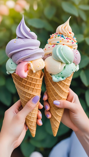 Helado, Conos, Vistoso, Postre