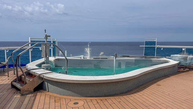 cruise ship, infinity pool, nature, vacation, sky, sea, travel, leisure, tourism, outdoors
