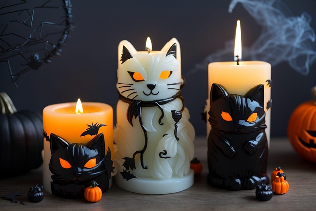 Free ai generated halloween candles illustration