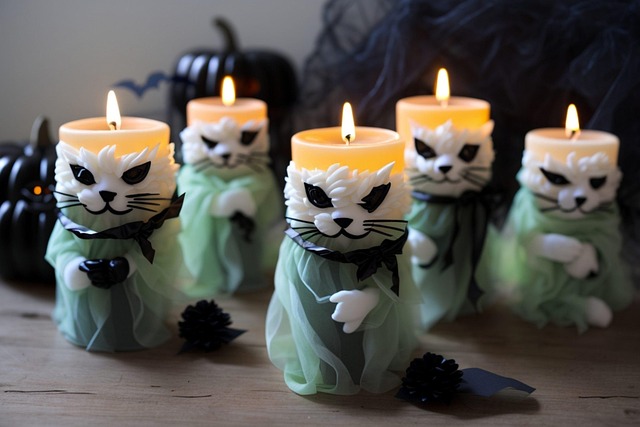 Free ai generated halloween candles illustration