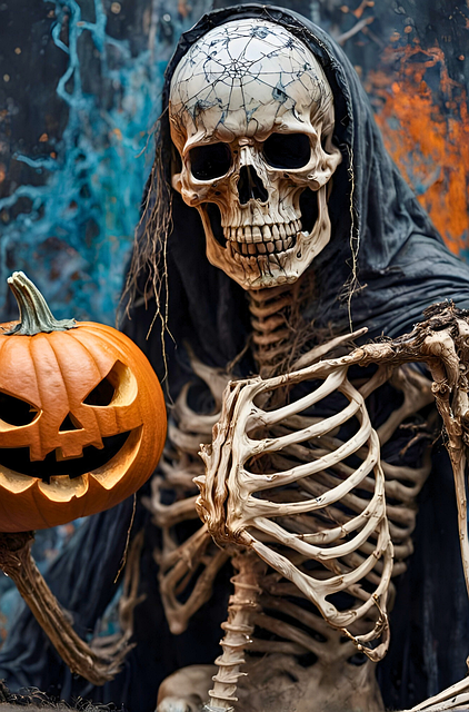Free generated to halloween skeleton illustration