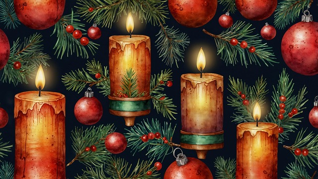 Free candle advent christmas illustration