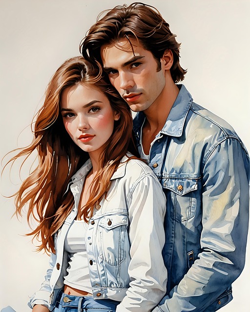 Free couple together men illustration