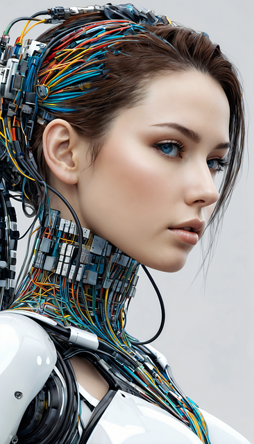 Free ai generated woman cyborg illustration