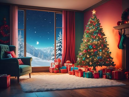 Free Ai Generated Christmas Tree illustration and picture
