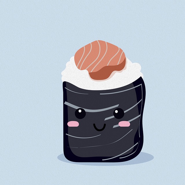 Free seaweed restaurant roll illustration
