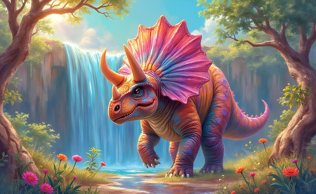 Free ai generated triceratops dinosaur illustration