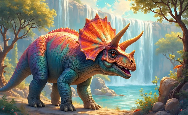 Free ai generated triceratops dinosaur illustration