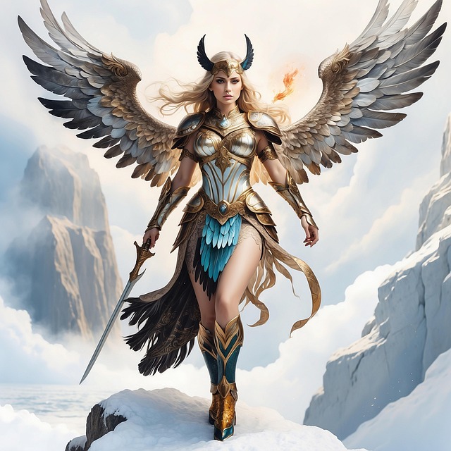 Free ai generated warrior sword illustration