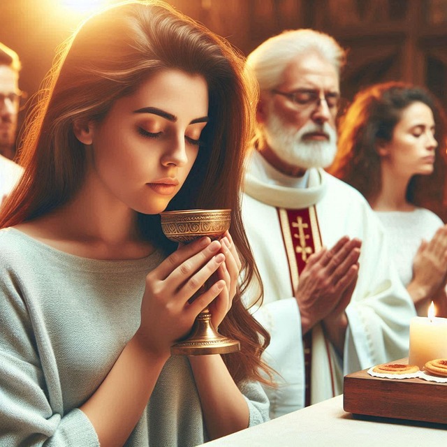 Free catholic christian communion illustration