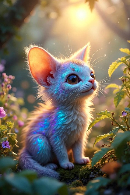 Free ai generated cat creature illustration