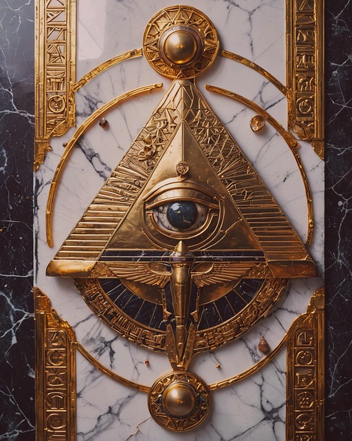 Free eye of providence stone marble illustration