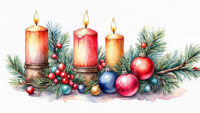 Free ai generated candle christmas illustration