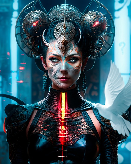 Free woman cyborg android illustration