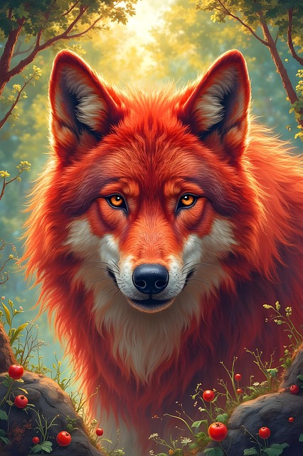 Free ai generated dire wolf wolf illustration