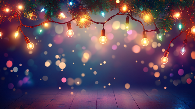 Free ai generated christmas lights illustration