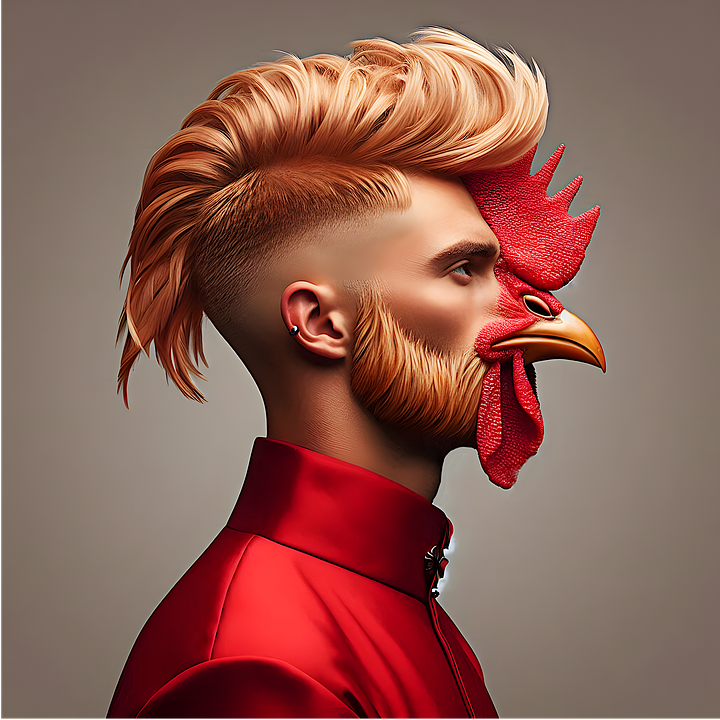 Download Portrait, Man, Rooster Face. Royalty-Free Stock Illustration ...