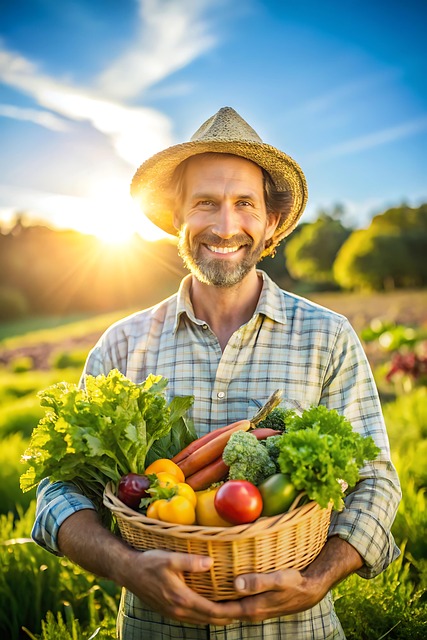 Free ai generated man harvest illustration