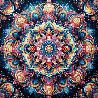 Mandala, Dekorative, Blomster