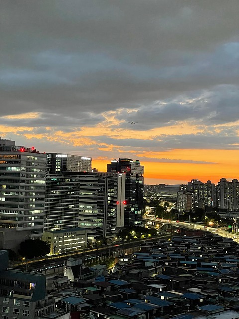 한국, Seoul, 도로, 야경, 노을, Night View
